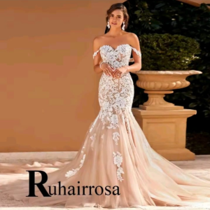 Remonde - Enchanted Lace Mermaid Wedding Dress – Off-the-Shoulder Bridal Gown